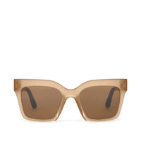 Adelaide Traveler Sunglasses Matte-Shiny Oatmilk Crystal Fade-Brown - Front View