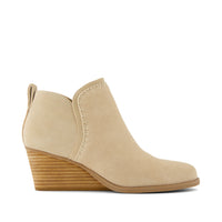 Kaia Wedge Ankle Boot Suede Natural - Side View