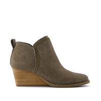 Kaia Wedge Ankle Boot Suede Green - Side View