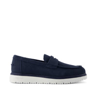 Navi TRVL LITE  Havana Loafer Navy Suede - Side View