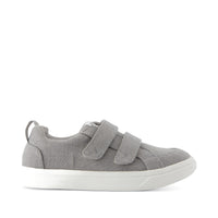Cruz Double Strap Kids Sneaker Drizzle Grey Heritage Canvas - Side View