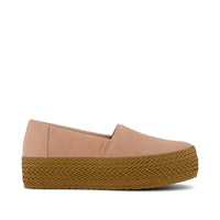 Valencia Platform Espadrille Pink Café Crème Heritage Canvas - Side View