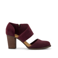 Milan Heel Dark Burgundy Suede - Side View